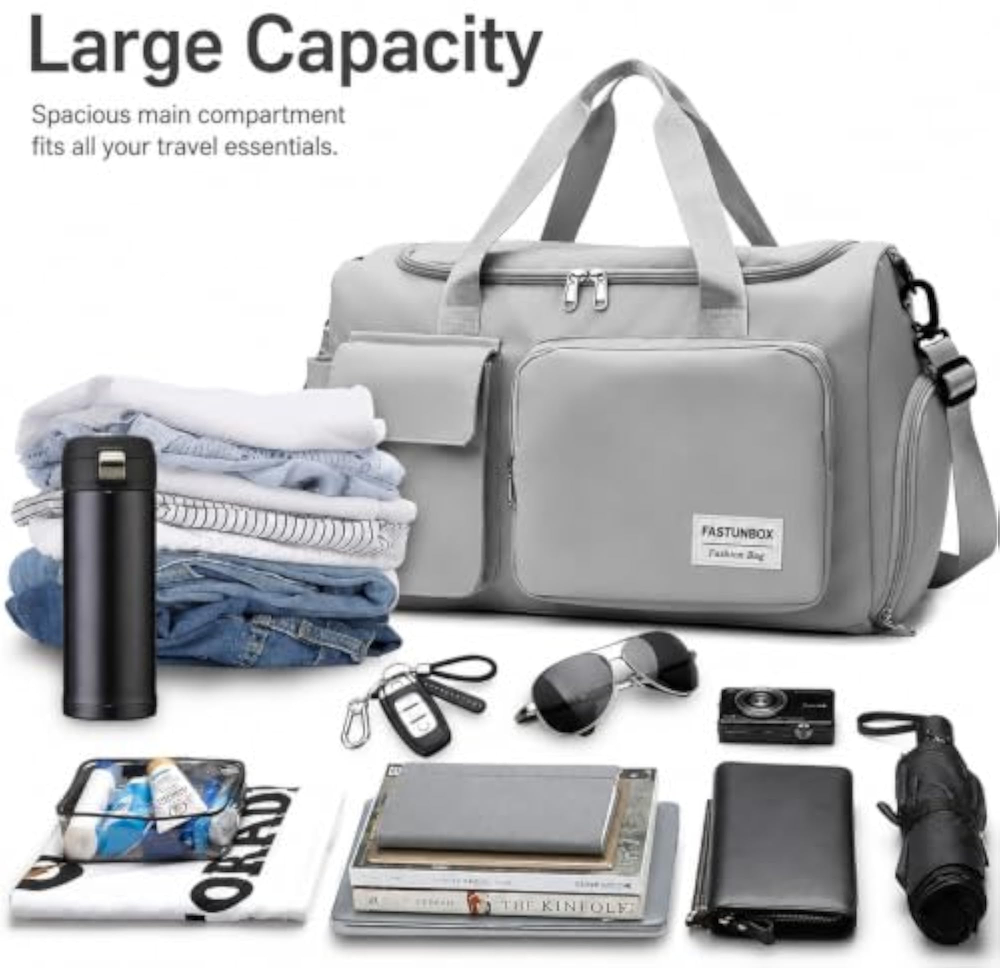 Travel Duffle Bag with Shoe Compartment