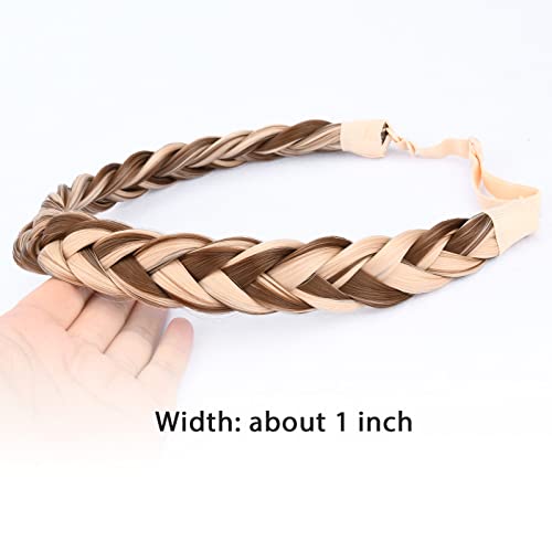 Gledola 2 Strands Fishtail Plaited Braids Headband Braided Synthetic Hair Elastic Stretch, Hair Accessory for Bride Women - Image 4