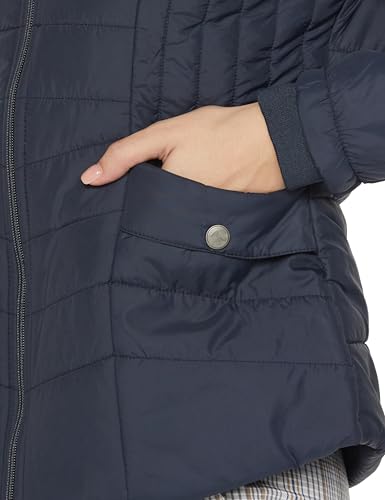 Image of Qube By Fort Collins Women's Medium-Length Bomber Jacket with Detachable Hood Stylish Winterwear for All-Day Comfort |Material: Nylon