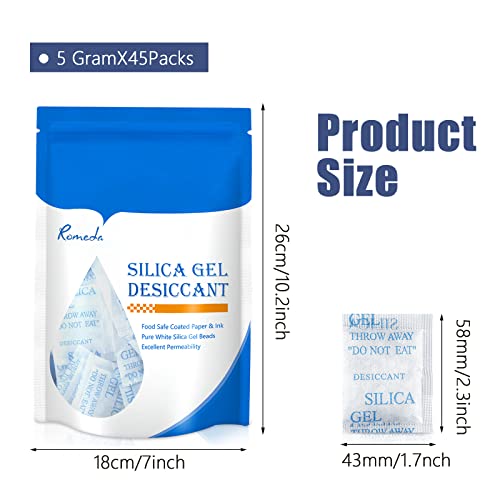 Romeda LF 55 Pcs 5 Gram Silica Gel Packs, Transparent Desiccant thumb #1
