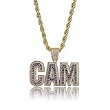 KMASAL Jewelry Men Bubble Letter CAM Pendant Hip Hop Iced Out Bling Micro-Pave Diamond CZ Crystal Zi