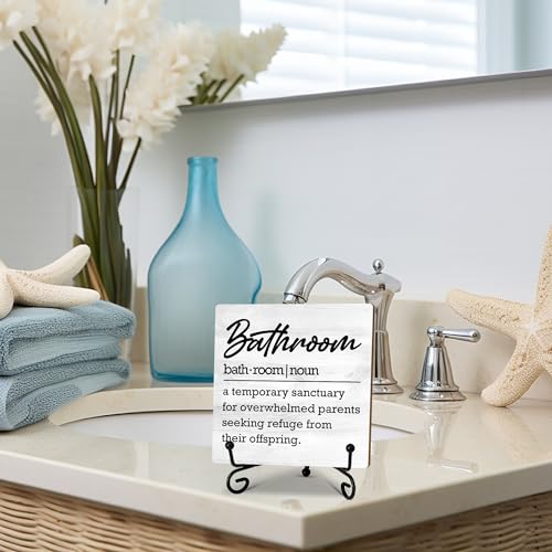 Bathroom-Wooden-Sign-Bathroom-Definition-Bathrooms-Decor-Sign-With-Stand-Home-Office-Decor-Funny-Gifts-Bathrooms-Farmhouse-Rustic-Table-Decor-Accessories-Supplies-5X5-Inches-A60 Bathroom Wooden Sign Bathroom Definition Bathrooms Decor Sign With Stand Home Office Decor Funny Gifts Bathrooms Farmhouse Rustic Table Decor Accessories Supplies 5X5 Inches A60