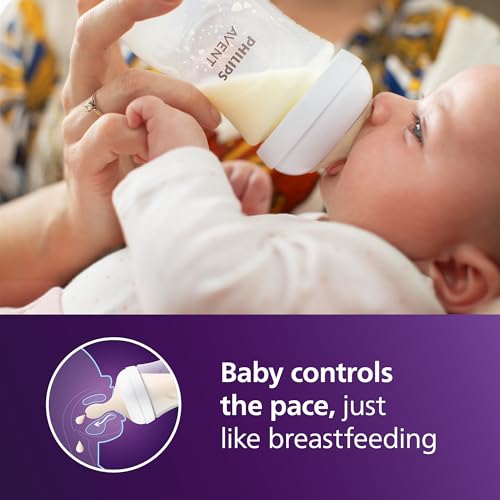 Image of Philips Avent Natural Baby Bottles with Natural Response Nipples (Medium Flow, Flow 3), 9oz, 24-Pack, SCY903 /04