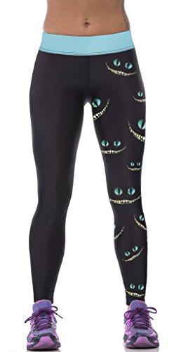 Sister Amy Girl Fitness Yoga Pants Printed Stretch Ankle Legging Eye