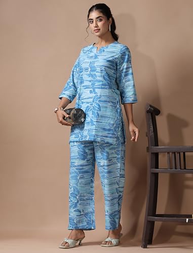 Image of Pinkmint Women's Pure Cotton Co Ord Set l Kurta Sets for Women |Kurta Sets| Printed Kurta with Pant l Stylish Pocket & 3 /4 Sleeve Women Co-ord Set (Avaiable in Plus size)