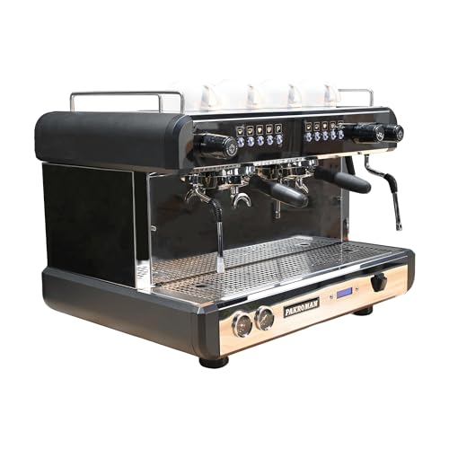 AMIBAOFU Commercial-Grade Semi-Automatic 2-Group Espresso Machine, Equipped With a 1.6-Gallon Boiler, a Rotary Pump, And Finished In Stainless Steel