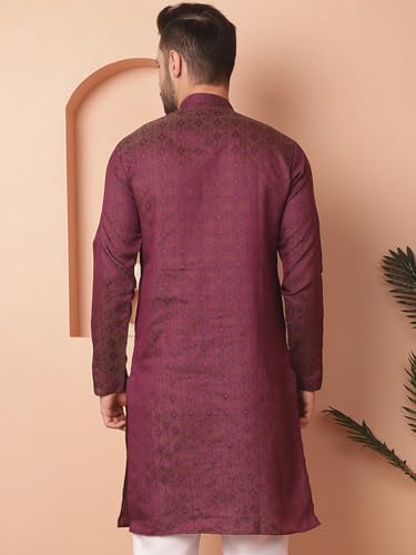 Image of Jompers Silk Men's Regular Fit Woven Design Kurtas