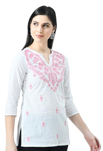 Image of QAZMI Women's Cotton Straight Embroidered Kurti