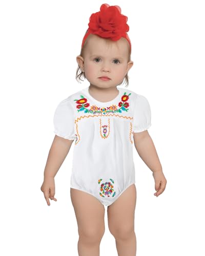 PROMOTED TO BIG SISTER Baby Girl Mexican Ethnic Embroidery Floral Bodysuit Cinco de Mayo Outfit with Headband2