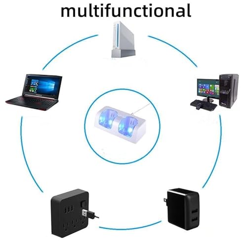 Nicoone Cargador 2 en 1 para Controlador De Coche, Portátil, Estación De Carga y 2 Pilas para Mando Wii, Estación De Carga Dual para Mando a Distancia para Wii - imagen 4