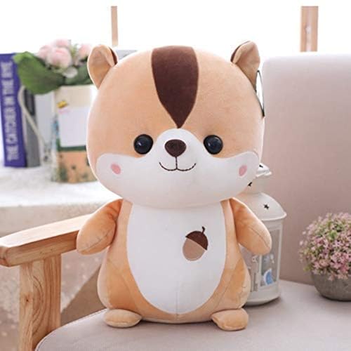 Image of Chubby Brown Squirrel Soft Toy, Cute Chipmunk Plush Teddy Stuffed Animal for Girls, Boys Kids, Birthday Gift, Nursery, Room Decor - 25 cm