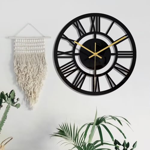 Reloj de pared moderno negro acrílico silencioso 12 in miniatura 4