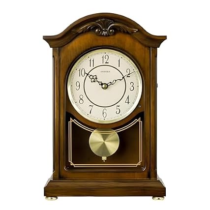 DODEKA Wooden Mantel Clock TCW 004 DB Pendulum Carved Case Hourly Chime Classic Melody Antique item