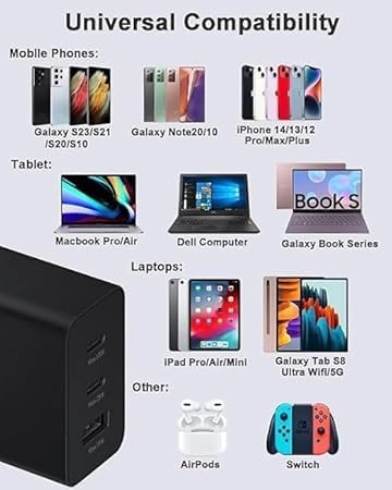 Image of Original 65W 3 Port Multi Port with SuperFast Charging Technology Adapter Compatible for Sam Sung S23 Ultra,S23 Plus,S23,S22 Ultra,S22 Plus,S22,S20FE,A72,A52,A32,F23,F62 (DP119)