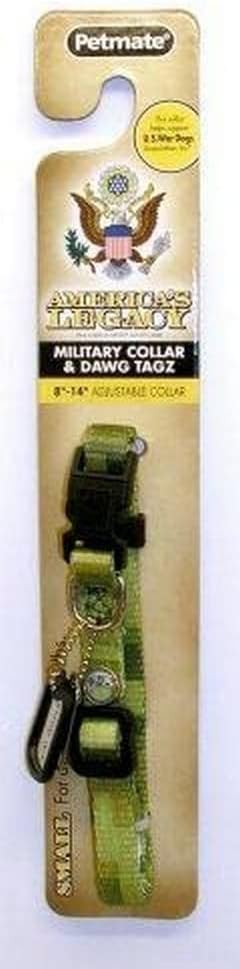 America's Legacy Camo Collar, Green Army, 3/8-Inch By 8-14-Inch