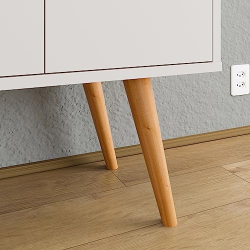 Aparador Sala de Jantar/Balcão Buffet 4 Portas Retrô Dallas (Off White)