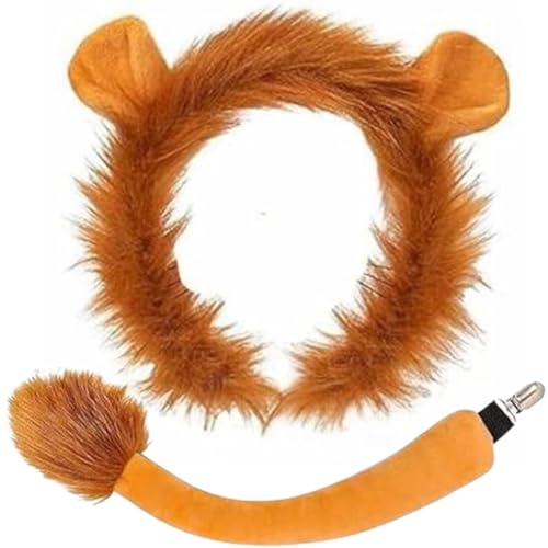 Fartoni Déguisement Lion Enfant ou Enfant avec Diadème et Queue Déguisements d'Animaux avec Accessoires pour Enfants Idéal pour Carnaval et Fêtes de Déguisement