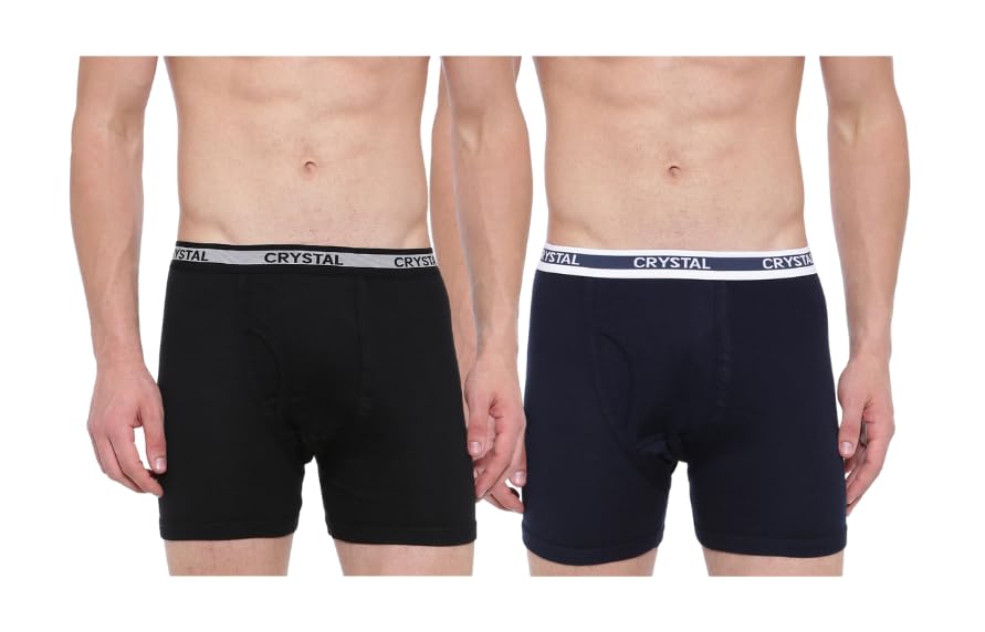 crystal Men's Underwear Super Combed Cotton Rib Solid Trunks with Super Soft Waistband | Pack of 2 | Assorted-picture-54