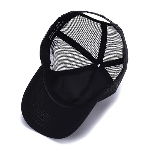 Image of USA Trucker Hat for Men & Women American Flag Cap Adjustable Baseball Cap Mesh Snap Patriotic 3D Embroidered Cap