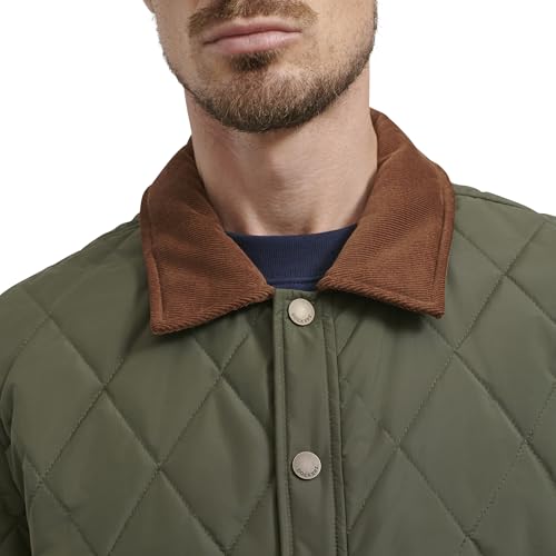 Image of DOCKERS Men's Diamond Quilted Jacket With Corduroy Collar