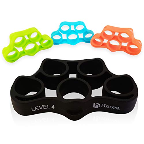 Finger Strengthener Grip Resistance Bands - Hand Strengthener Finger Stretcher Grip Strength Trainer Finger Extensor Exercise Bands for Carpal Tunnel Guitar Pianist Rock Climbing Tennis Trainer