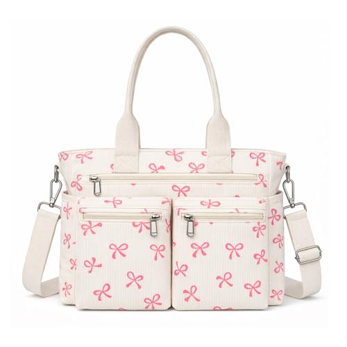 Image of KAMEILONG Womens Casual Corduroy Tote Bags with Multiple Pockets Hobo Crossbody Bag Travel Shoulder Bags Cute Purse Handbag