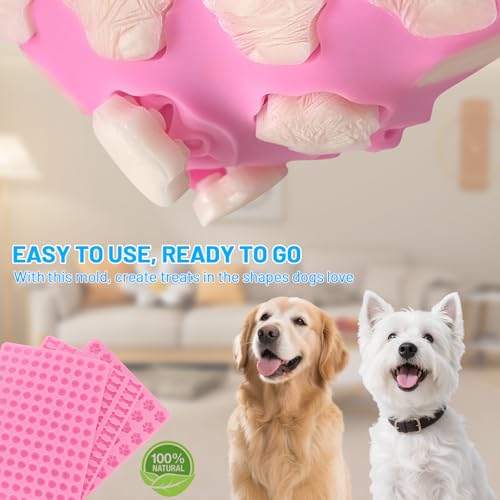Alitree Silikon Backmatte Hundekekse, Antihaftend DIY Backform Haustier Snacks, Für Hundeleckerlies Backmatten Kekse Schokolade, Mit Knochenform Klauenform Halbkugel Backpinsel Bürsten Und Teigmesser