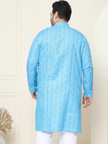 Image of SOJANYA Plus(Since 1958) Men's Cotton Checked Kurta