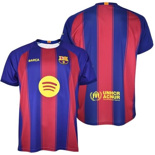 FCB FC Barcelona Camiseta 1a Equipación 2025/26 Réplica Oficial (FR/ES, Letras, L, Regular, Regular, Azulgrana)