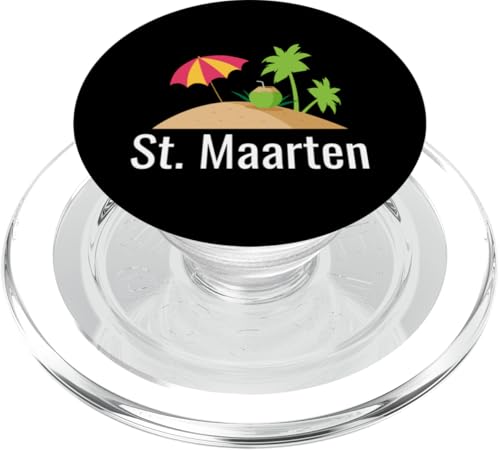 St. Maarten Souvenir Beach Palm Tree Family Vacation PopSockets PopGrip for MagSafe