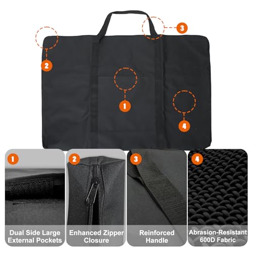 Image of Cupohus Waterproof Art Portfolio Bag 25 inch x 37 inch for 24 inch x 36 inch Artworks with Outer Pockets and Handle, Student Carrying Storage Bag