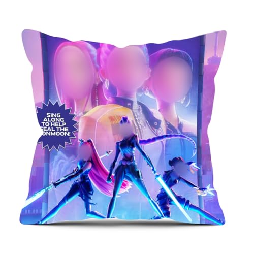 HIVTE Funda de Cojín 45x45 cm, Funda de Almohada Cuadrada de Lino, Estilo Anime...