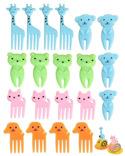 UYRVAPE 20pcs Mini Cartoon Tier Bento Obstgabeln Zahnstocher FüR Kinder Food Kuchen Picks ZubehöR SüßE spieße Erwachsene Dessert Obst Kinderparty