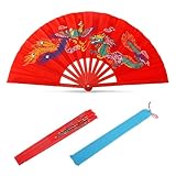 Jwthee Chinese Fans Folding Fan, Folding Hand Fan Tai Chi Fan, Decorative Folding Fans Popping Fans for Line Dancing, Right Hand Wushu Dance Practice Training