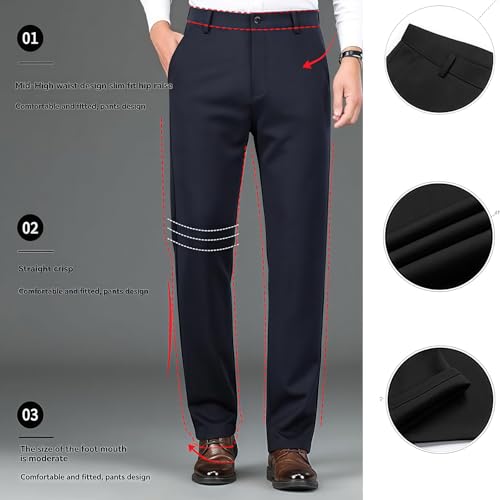 Calormas Mens Pants, Timelessflex-Men's High Stretch Straight Fit Pants, Men's High Stretch Straight Fit Pant4