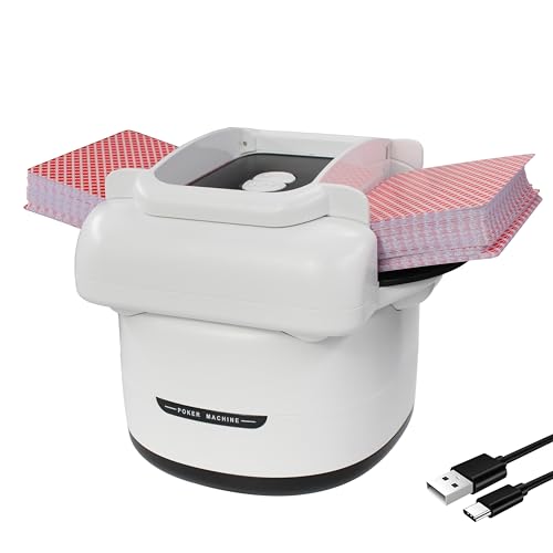 JOYMANIC Automatic Card Shuffler 4 Deck for Poker Bridge Texas Hold'em Mahjong Cards Canasta, Rechargeable Shuffler Machine