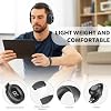 WorWoder 80Hrs Wireless Over Ear Headphones, Bluetooth 5.0 Wireless & Wired Mode, HiFi Stereo Sound with Mic, Lightweight Headset with Deep Bass for Work Travel Online Class (BLACK) #3