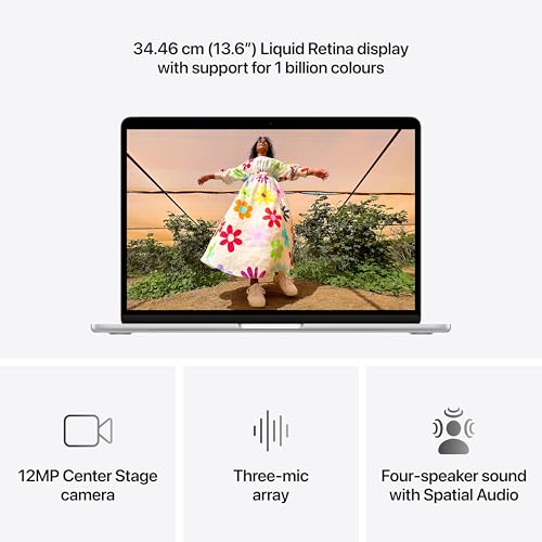 Image of Apple 2026 MacBook Air 13″ Laptop with M5 chip: AI and Apple Intelligence, 34.46 cm (13.6″) Liquid Retina Display, 16GB Unified Memory, 512GB SSD Storage, 12MP Center Stage Camera, Touch ID; Silver