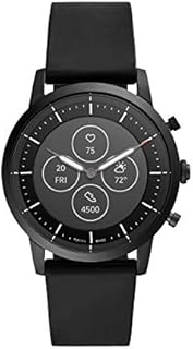 Fossil Herren Hybrid Smartwatch Collider HR Silikon Schwarz