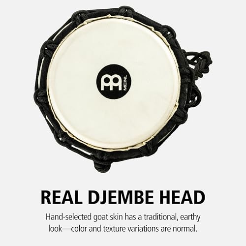 Meinl Percussion HDJ8-XXS Mini drewniana seria Djembe Headliner napięcie sznurka 11,4 cm (4,5 cala) średnica (Mini) Flower Design