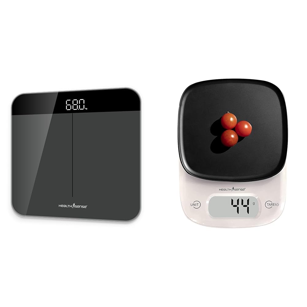 HealthSense Weight Machine for Body Weight, Digital Weighing Scale - Dura-Glass PS 120 & HealthSense Weight Machine for Kitchen, Kitchen Food Weighing Scale Chef-Mate KS 63-image-8