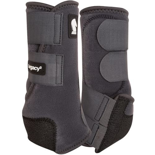 Image of Classic Equine Legacy2 Support Boots, Front (Charcoal, Small)