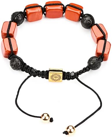 GenericHand Knot Red Aventurine Rectangular Bead Bracelet PB2239