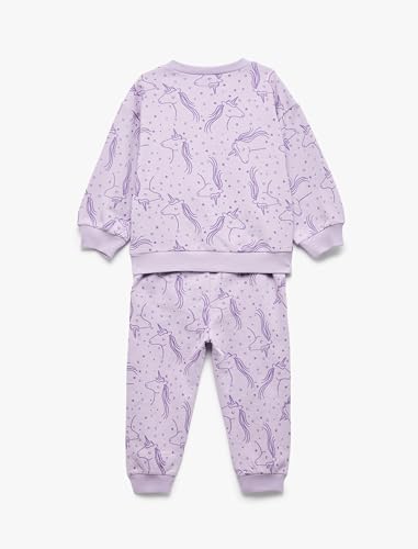 Koton Unicorn Baskılı Pamuklu Şardonlu Eşofman Takımı - Görsel 3