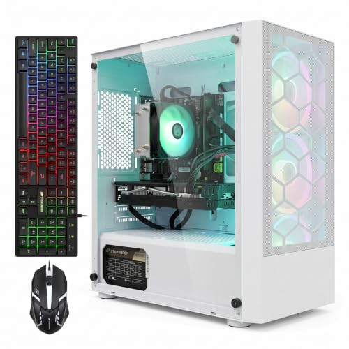 Image of STGAubron Gaming PC Desktop,Core I7,RX 7600 8G,16G RAM,512G SSD | Gaming Computer Tower for Streaming,Video Editing,Home,School,I7 up to 3.9GHz,ARGB Fan,WiFi 6,BT 5.2,4K DP,HDMI,Win11 Home