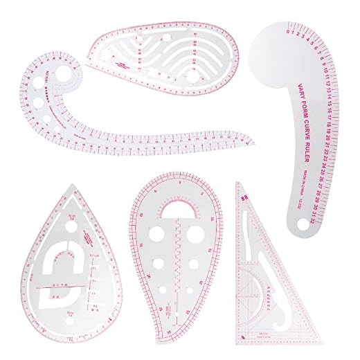 Borman Pack Reglas costura Manacor 6 piezas Regla para confeccion Herramientas de Costura Diseño de Patron