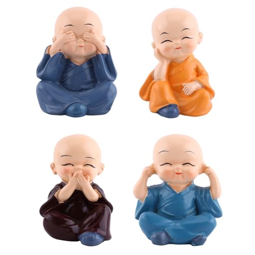 Set de 4 Figuras Miniatura Budas Monjes Sonrientes miniatura 6