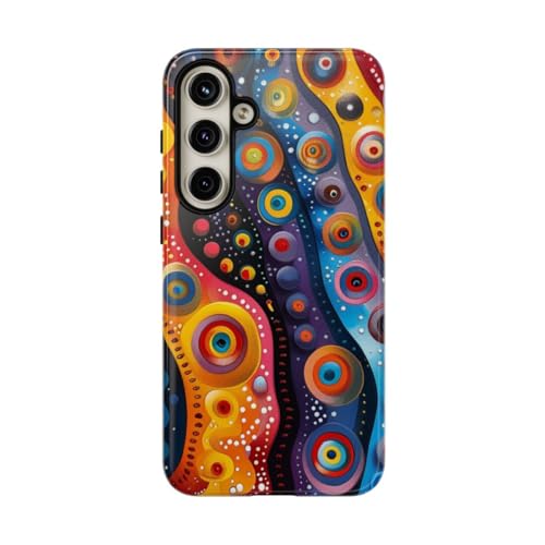 Coque Samsung S24 Plus motif abstrait rigide et brillante multicolore