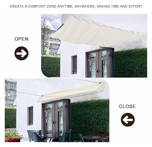 Voile d'ombrage rétractable ondulée imperméable 2.7x8m avec kit de montage - 6
