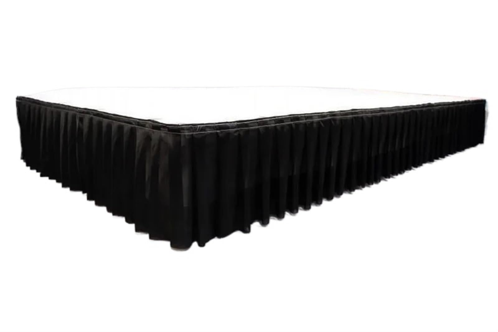 IUVYTA Pleated Table Skirt Wedding Backdrop Curtains Table Cothes For Birthday Banquet Stage Table Skirting Event Party for Party(Black,H50cm x L300cm)
